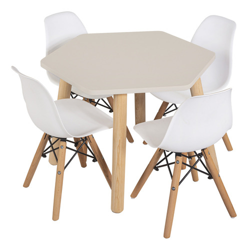 Comedor Moderno Para Niños 7 Acabados Mate Color Gris Claro Diseño De La Tela De Las Sillas Silla Blanca/mesa Gris Claro