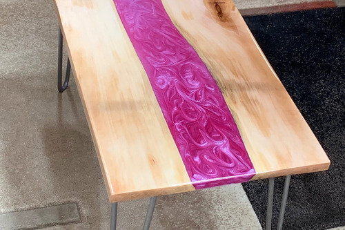 Resina Epóxi 1kg + Pó Metálico Vermelho Rose Ag Cor Vermelho - Rose