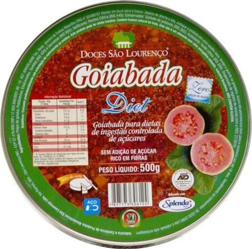 Imagem 1 de 1 de Goiabada Diet 500g Lata São Lourenço