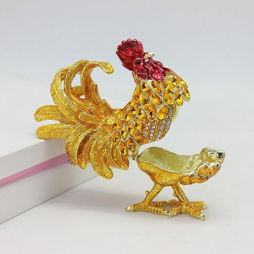 Ornamento De La Caja De Joyeros De Gallo Elegante Small