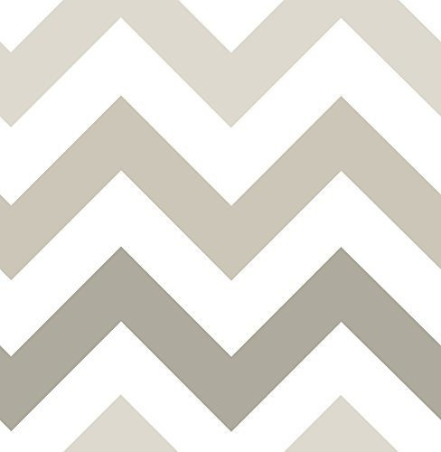 Papel Tapiz - Nuwallpaper Wall Pops Nu1416 Taupe Zig Zag Pee