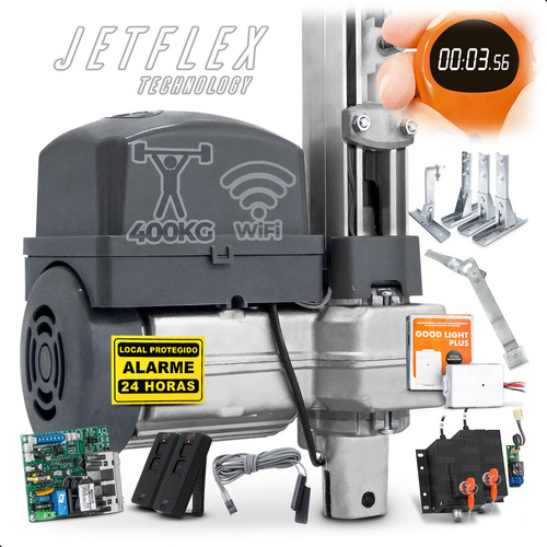 Kit Motor Ppa Bv 1/3 Jet Flex Wifi 2 Travas Sup Portão 350kg