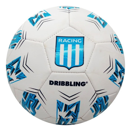 Pelota Futbol Racing Club N° 5 Drb Niño Infantil Pvc Color Blanco/celeste Estadios 2022