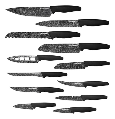 Cuchillos Santoku De 12 Piezas Granitestone Nutriblade, Cuch