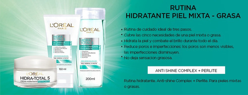 Loreal Paris Hidra Total 5 Piel Mixta A Grasa Cuidado Diario