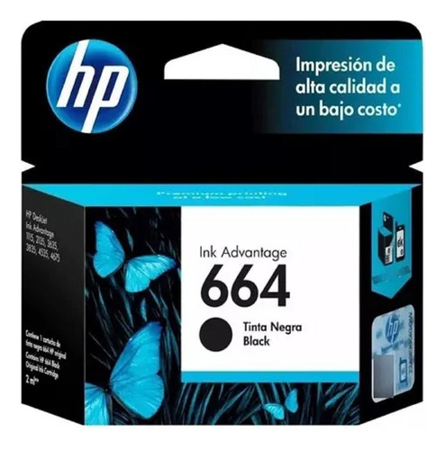 Cartucho De Tinta Original Hp 664 Negra Original