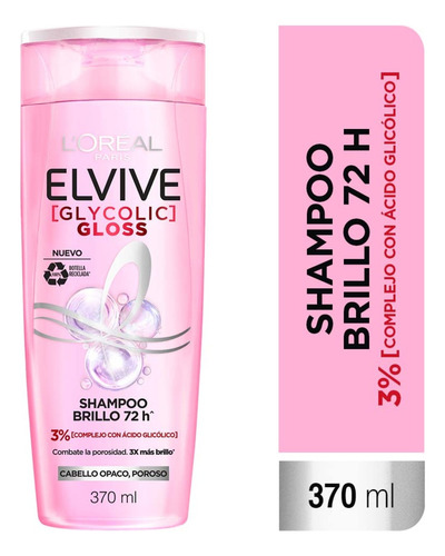 Shampoo L'Oréal Paris Elvive Glycolic Gloss 370ml