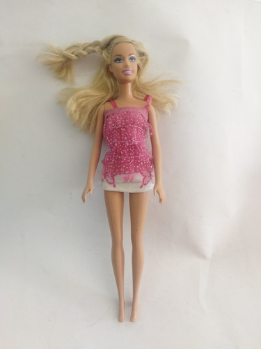 Barbie 2005 Blusa Rosa Olanes Rubia Falda Rosa 
