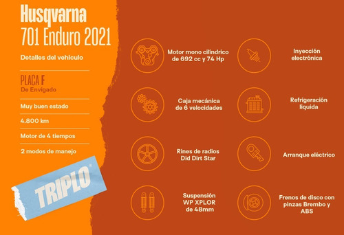 Imagen 18 de 18 de Husqvarna 701 Enduro 2021