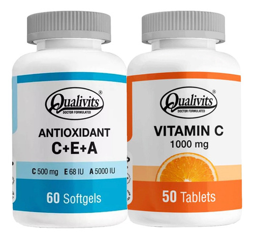 Antioxidante C, E, A + Vitamina C 1000 Mg 50 Tabs Qualivits