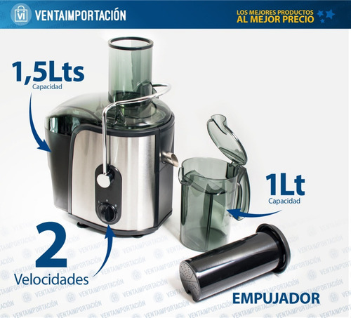 Juguera Eléctrica Extractor De Jugo Diseño Jarra Con Manija