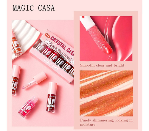 Set De 6 Aceites Para Labios Lip Glow Oil Gloss Hidratante