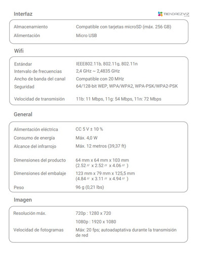 Imagen 5 de 10 de Camara Ezviz C1c Hd App Wifi Vis Nocturna App 720p