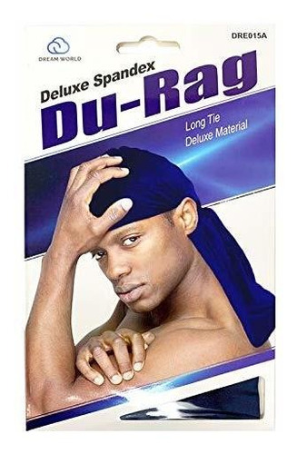 Dream Deluxe Spandex Du-rag - Azul Marino, Ligero, Cola Larg