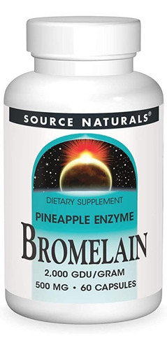Source Naturals Bromelain 500 Mg Piña Enzima Tapas, 60 Ct