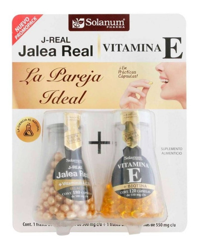 Jalea Real Y Vitamina E Solanum Pharma 180 Y 120 Cápsulas