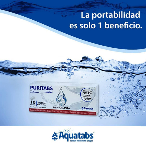 Imagen 4 de 4 de Tabletas Purificadoras Aquatabs 17mg . Rinde 10 Lts