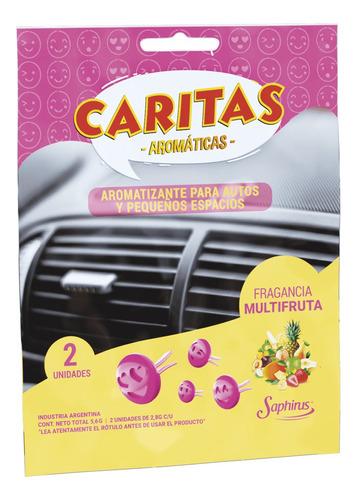 Auto Caritas Aromatizador Saphirus  Pack X 2 Unidades