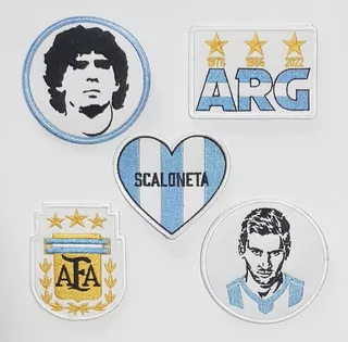 Parches Bordados Argentina Messi Fútbol Maradona Parches Ms