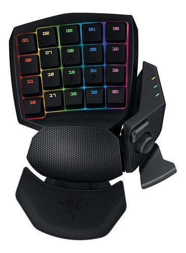 Teclado gamer Razer Orbweaver Chroma color negro con luz RGB