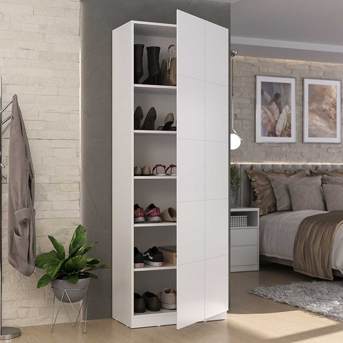 Sapateira Armário Multiuso 187cm Vertical 1 Porta 100% Mdf