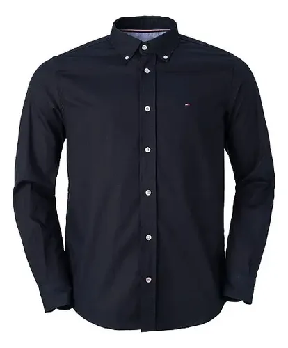 Camisa Tommy Hilfiger Masculina Oxford Regular Fit Preta