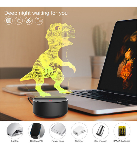 P 3d Dinosaur Children Night Lamp Led Colors Changing Lighti