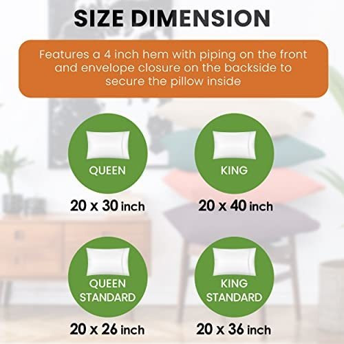 Fundas De Almohada Paquete De 4pzs Tamaño King Color Lavand