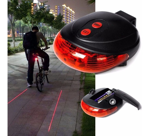 Luz Led Laser Bicicleta Seguridad Soporte Trasera Bici