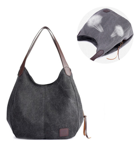 J Bolso De Mano Retro For Mujer, Color Sólido, Bolsa De Lona