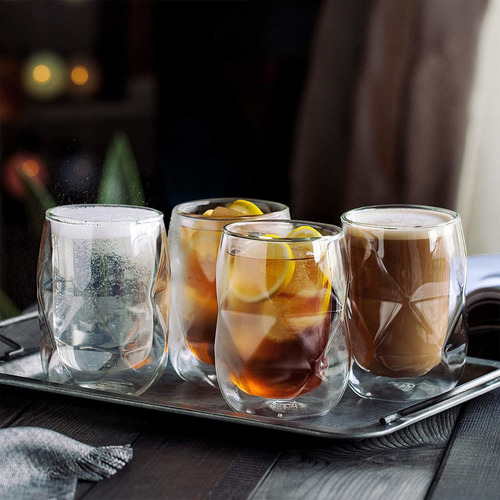 Taza De Café Aislante Btat, Doble Pared, Set De 4 X 350ml