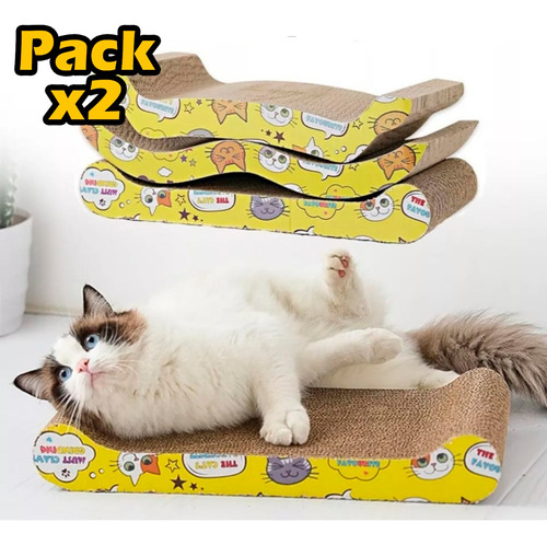 Pack X2 Rascador Para Gatos Carton Corrugado + Catnip Hierba