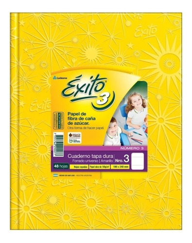Cuaderno Exito Universo E3 Tipo Abc  Rayado 19x24cm T/d Color Amarillo