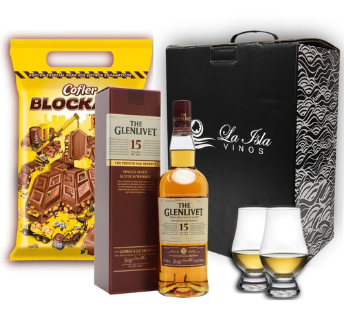 Whisky The Glenlivet 15 Años Box Regalo + Copas Chocolate