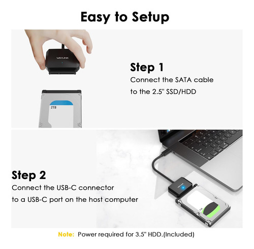Cable De Disco Duro Sata Usb Typec, Cable Usb C Sata De...