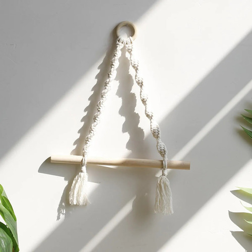 ; Soporte De Papel Higiénico De Macramé Con Pantalla