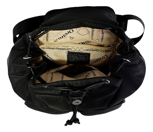 Mochila Oreiro Love Compacta Con Estilo Urbano Resistente Color Negro Diseño De La Tela Liso
