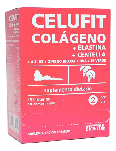 Celufit Colágeno Biofit 150 Comp, Elastina Centella Vita B3