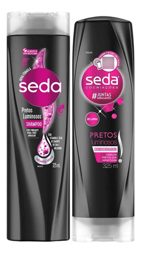 Kit Shampoo E Condicionador Seda Pretos Iuminados 325ml