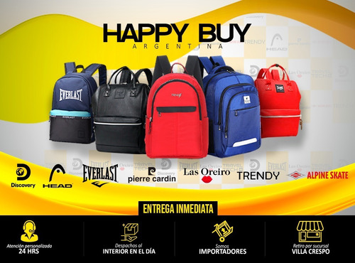 Mochila Cartera Urbana Mujer Porta Notebook Tela Moda Colores Exclusiva By Happy Buy