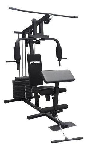 Estação Musculação 80kg Aparelho Ginástica Cor Estrutura Preto Cor Estofamento Preto