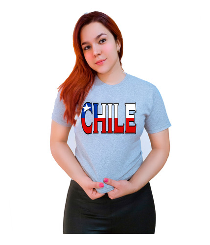 Polera Chile Fiestas Patrias Letras Bandera Todas Las Tallas