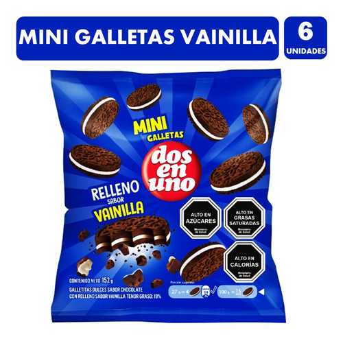 Galletas Dos En Uno Con Relleno Sabor Vainilla (pack 6 Uni)