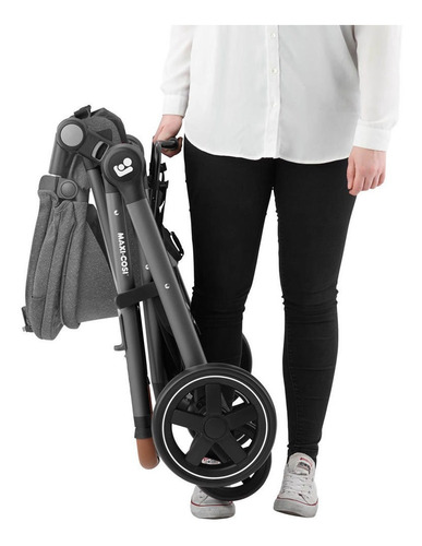 Carrinho De Bebê De Paseio Travel System Maxi-cosi Adorra Cinza Com Chassi De Cor Preto