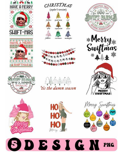 Taylor Swift Merry Swiftmas  56 Vectore Png, Sublimar, Dtf  