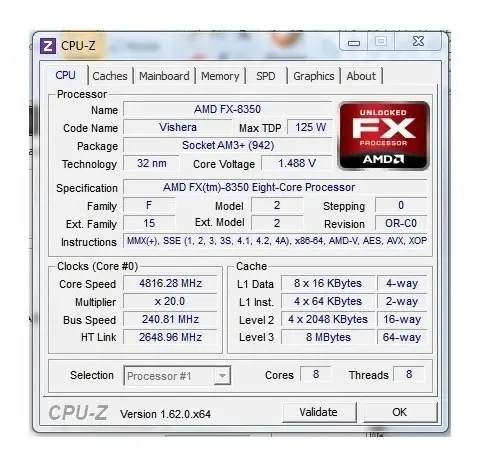 Processador Gamer Amd Fx 8350 Black Edition 8 Núcleos 4.2ghz