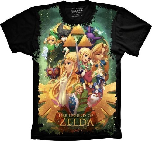 Camiseta Geek Plus Size Unissex Algodão The Legend Of Zelda