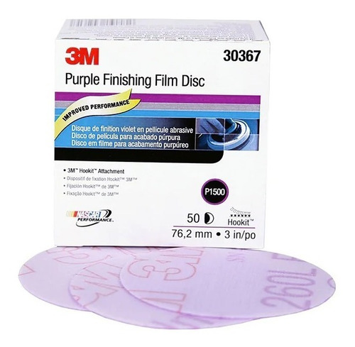 10 Discos 3 M  Purple Finishing Film 260 L Grano 1500 Pulido