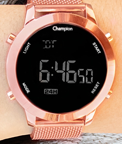 Imagem 6 de 7 de Relógio Champion Feminino Digital Dourado Rosé Ch40062p