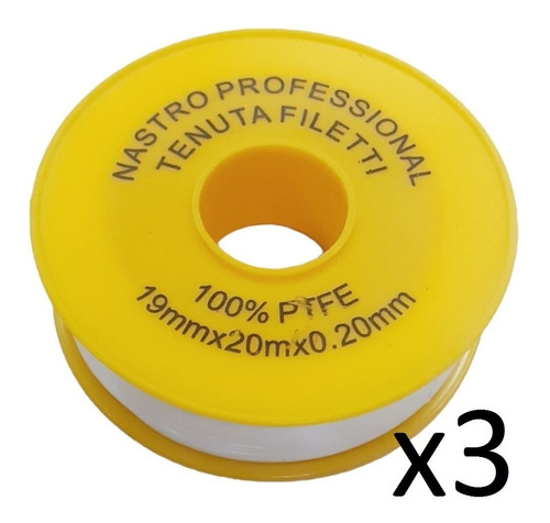 Teflon Profesional 3/4 20m 0.2 Nastro Amarillo 19mm